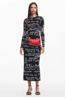 Roupa De Malha|Vestidos E Macacões<Desigual Vestido midi com frases