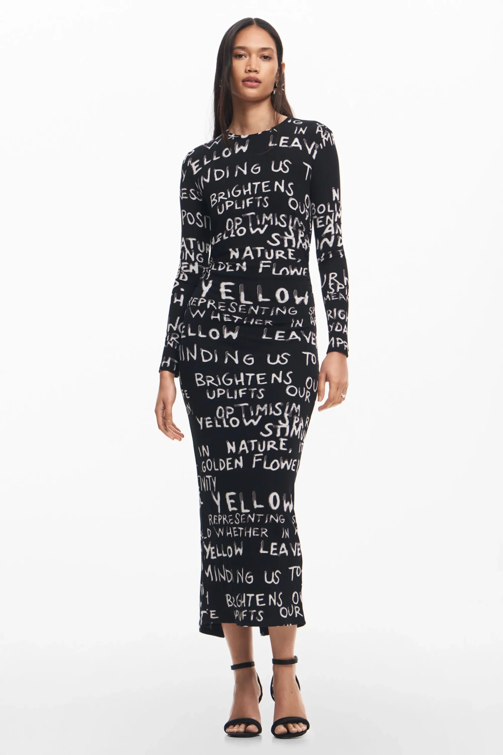 Roupa De Malha|Vestidos E Macacões<Desigual Vestido midi com frases