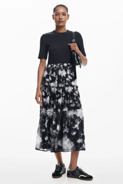 Vestidos E Macacões<Desigual Vestido midi combinado