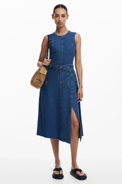 Vestidos E Macacões<Desigual Vestido midi de denim