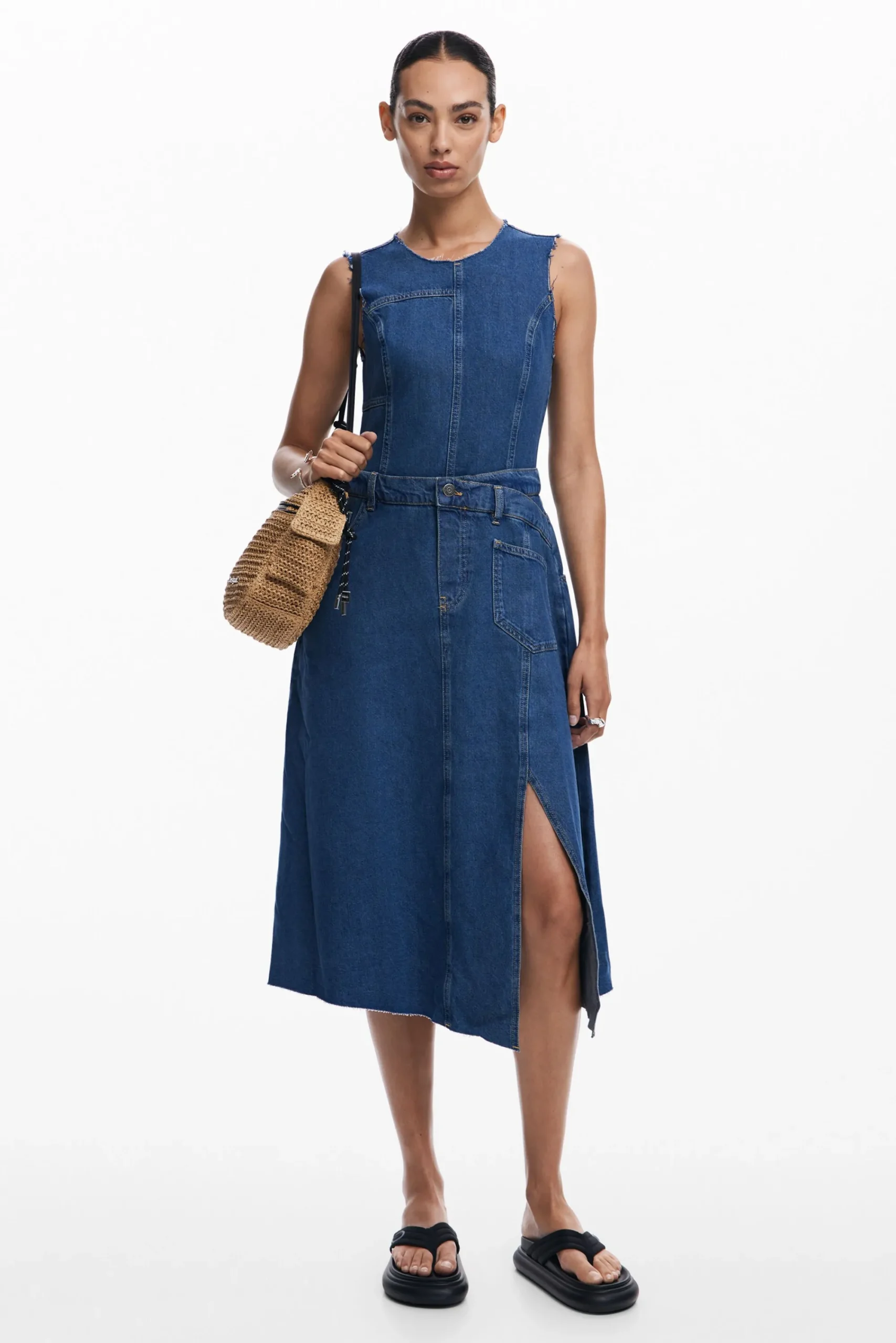 Vestidos E Macacões<Desigual Vestido midi de denim