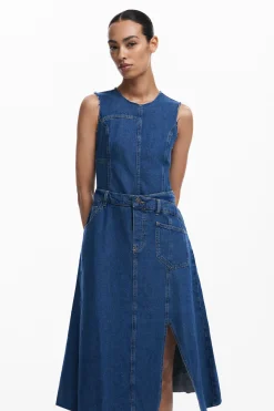 Vestidos E Macacões<Desigual Vestido midi de denim