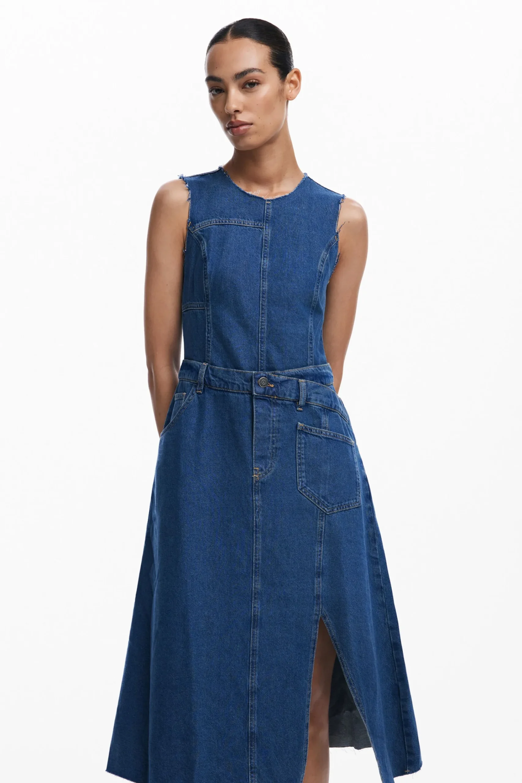 Vestidos E Macacões<Desigual Vestido midi de denim