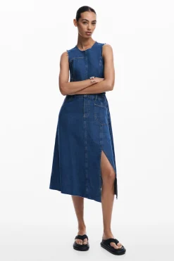 Vestidos E Macacões<Desigual Vestido midi de denim