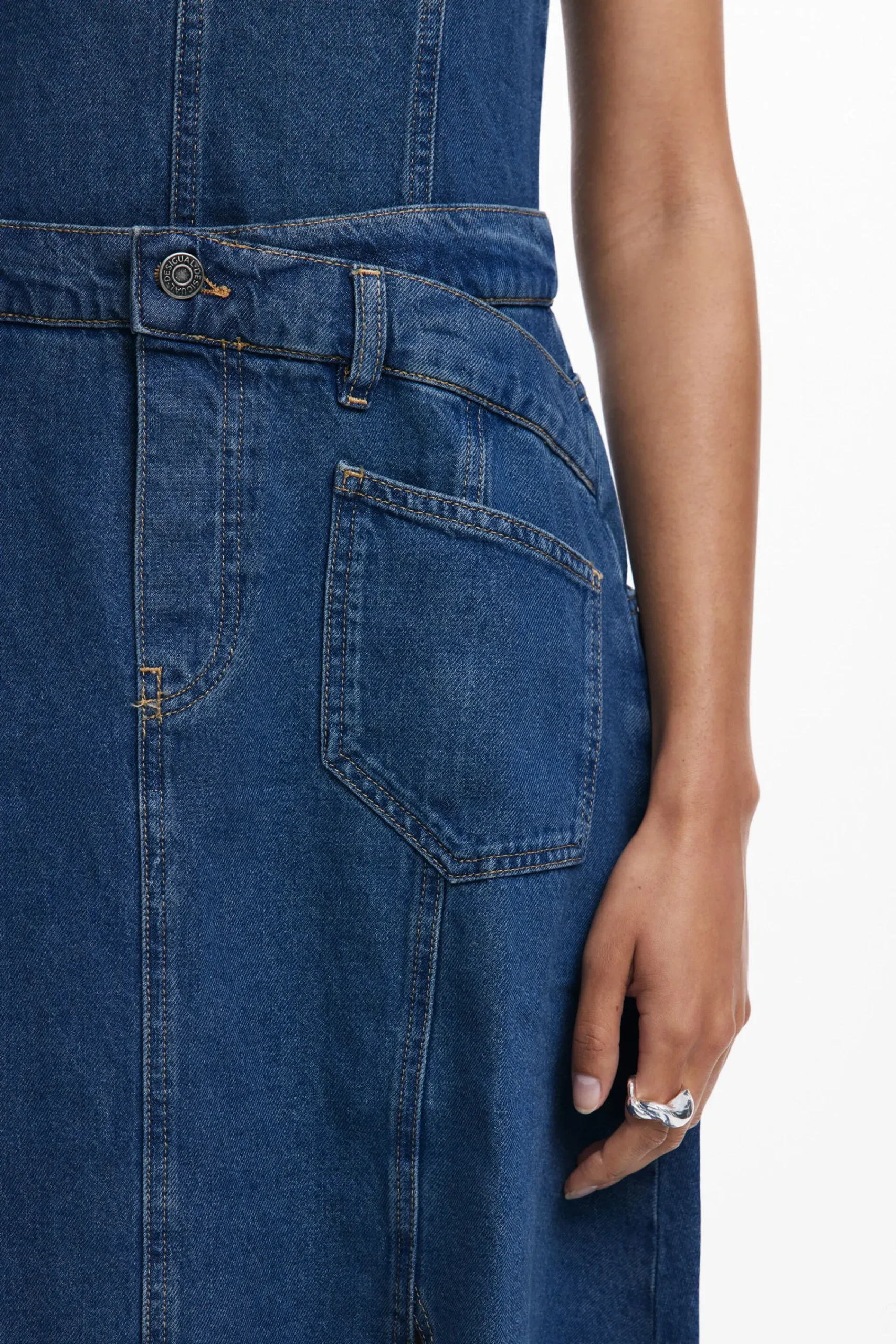 Vestidos E Macacões<Desigual Vestido midi de denim