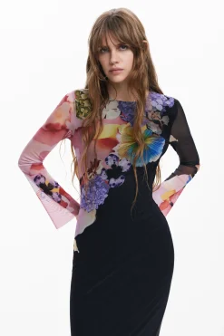 Vestidos E Macacões<Desigual Vestido midi de flores