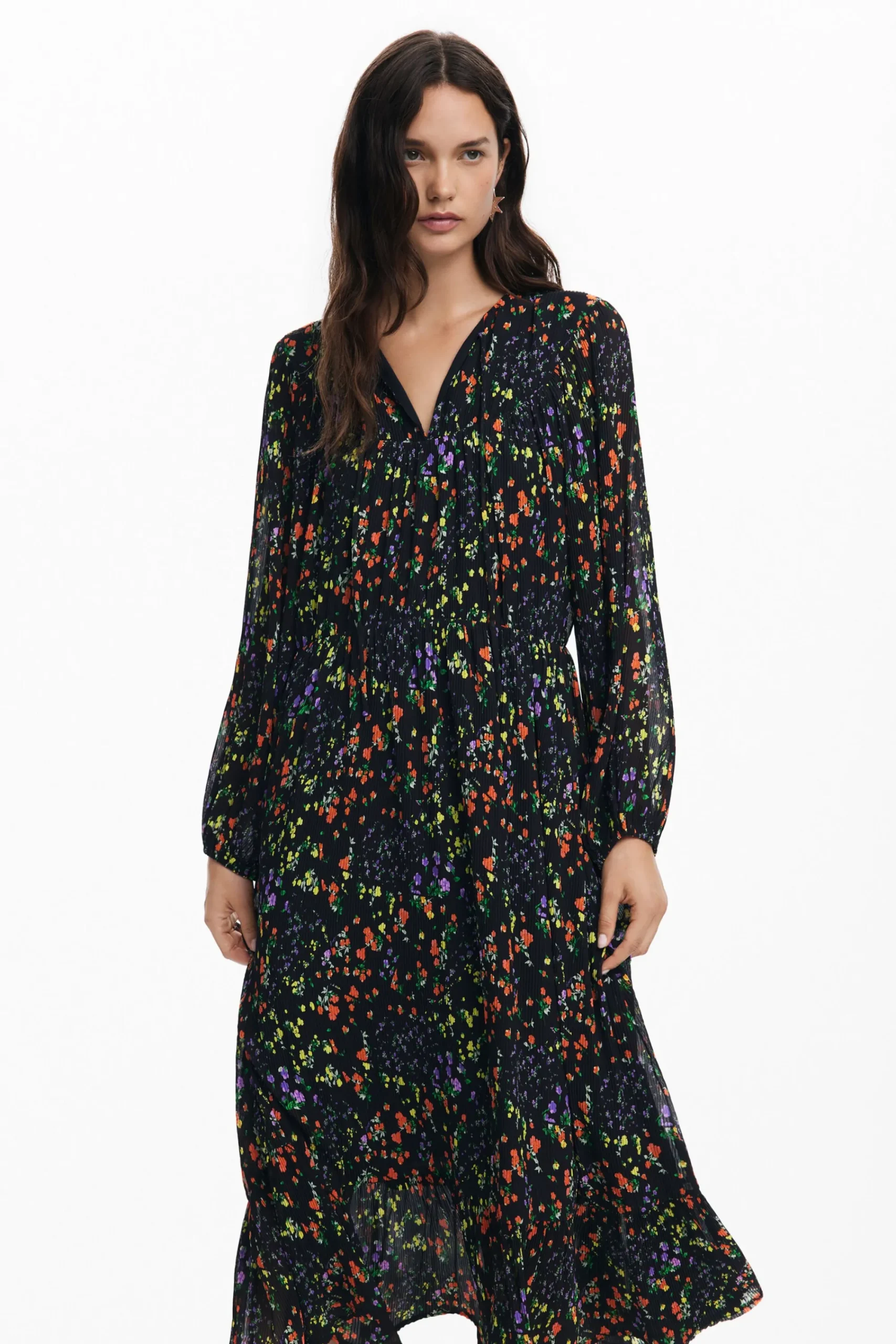 Vestidos E Macacões<Desigual Vestido midi de flores