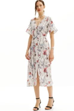 Vestidos E Macacões<Desigual Vestido midi de flores