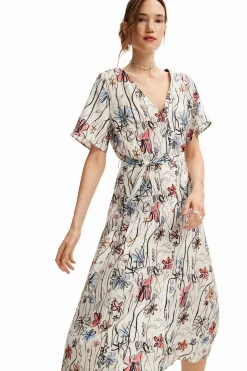 Vestidos E Macacões<Desigual Vestido midi de flores
