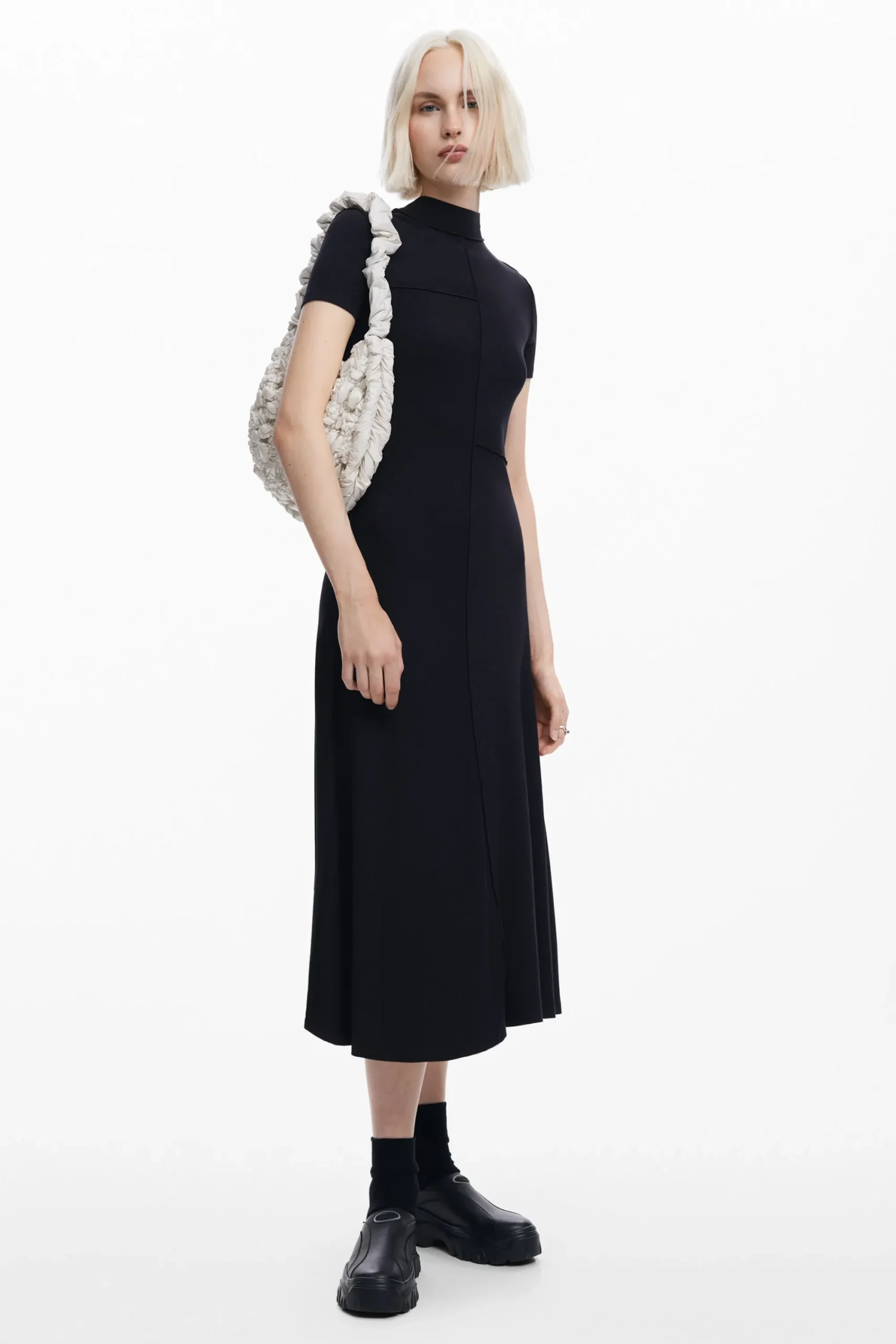 Vestidos E Macacões<Desigual Vestido midi de gola alta