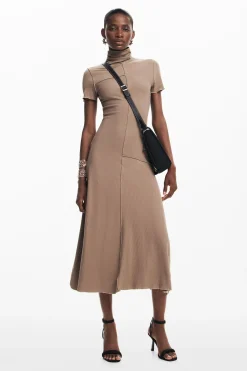 Vestidos E Macacões<Desigual Vestido midi de gola alta