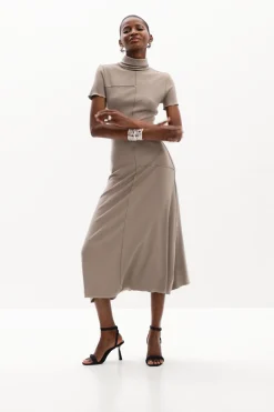 Vestidos E Macacões<Desigual Vestido midi de gola alta