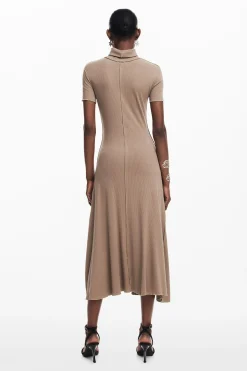 Vestidos E Macacões<Desigual Vestido midi de gola alta