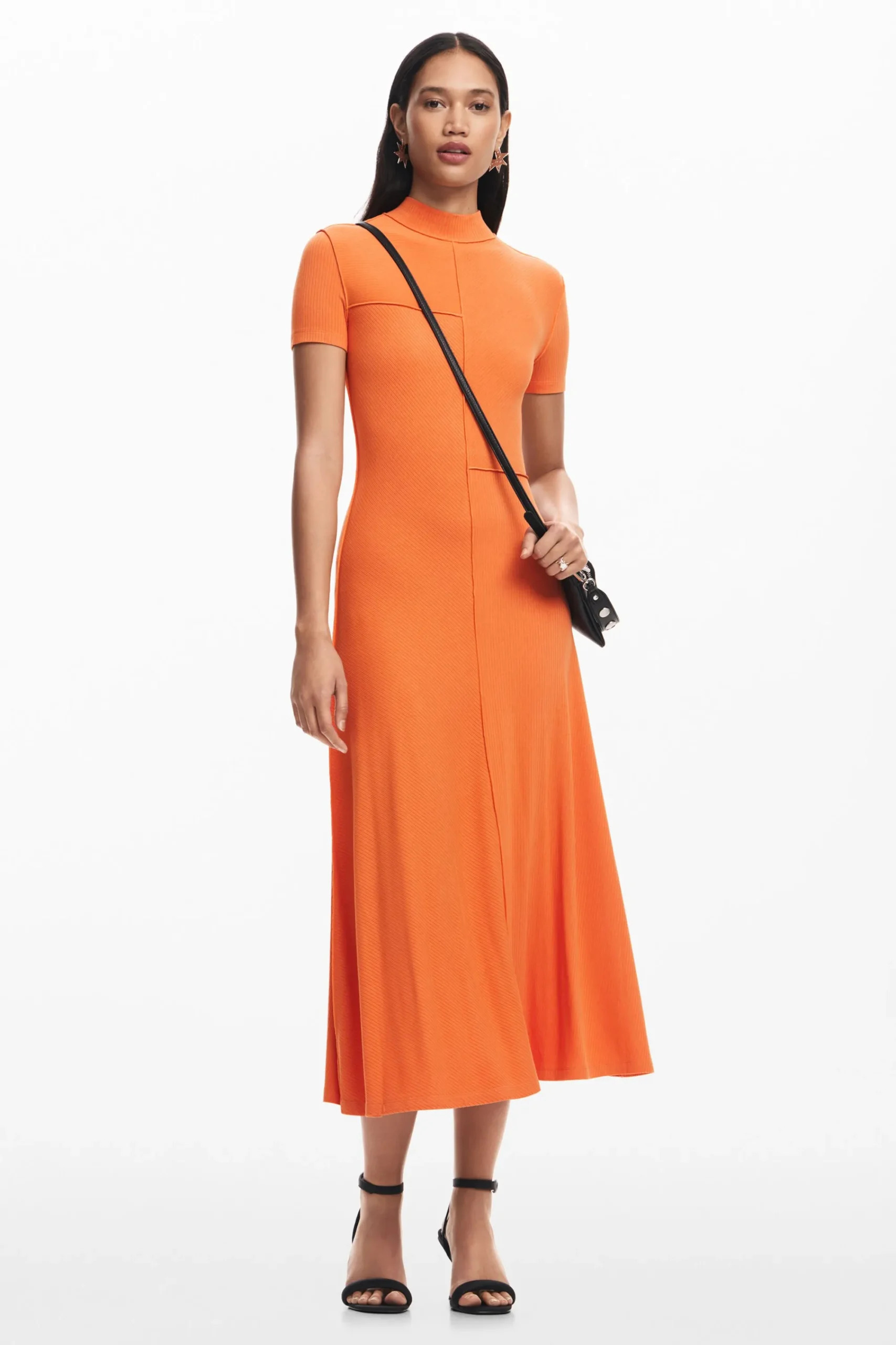 Vestidos E Macacões<Desigual Vestido midi de gola alta