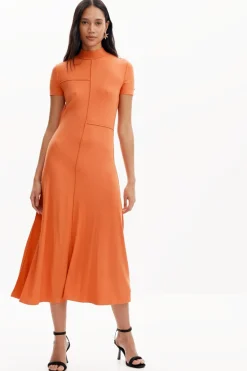 Vestidos E Macacões<Desigual Vestido midi de gola alta