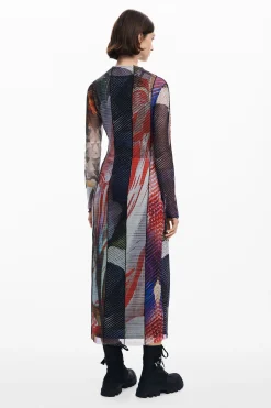 Vestidos E Macacões<Desigual Vestido midi de tul estampado