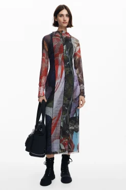 Vestidos E Macacões<Desigual Vestido midi de tul estampado