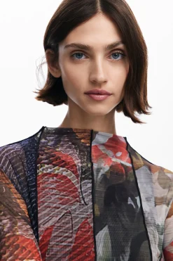 Vestidos E Macacões<Desigual Vestido midi de tul estampado