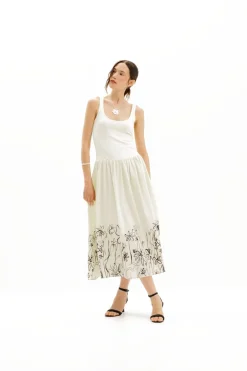 Vestidos E Macacões<Desigual Vestido midi evasê flores