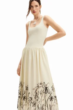Vestidos E Macacões<Desigual Vestido midi evasê flores