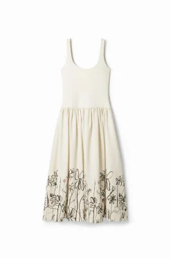 Vestidos E Macacões<Desigual Vestido midi evasê flores