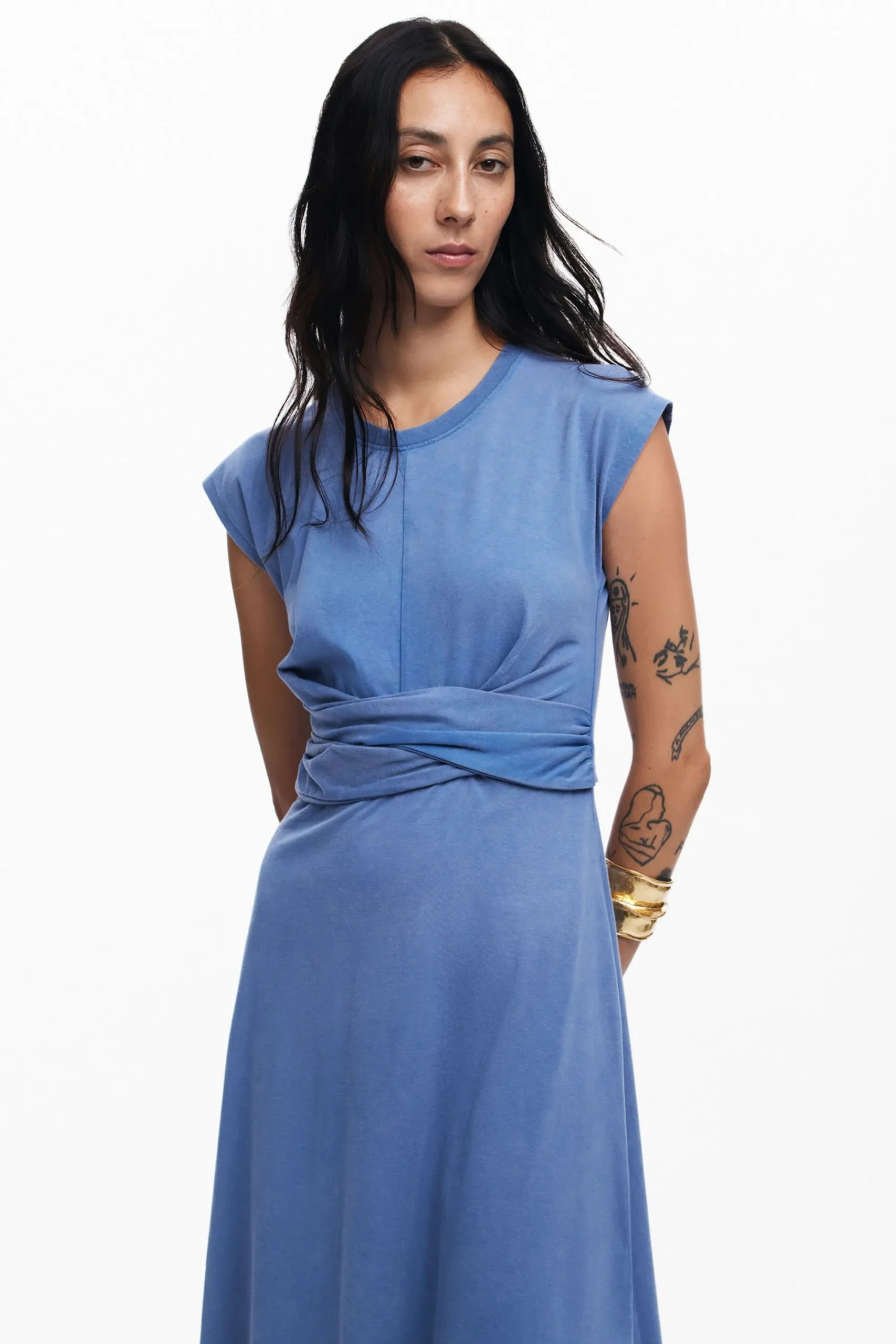 Vestidos E Macacões<Desigual Vestido midi franzido