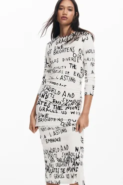Roupa De Malha|Vestidos E Macacões<Desigual Vestido midi frase