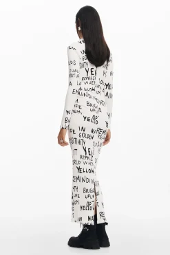 Roupa De Malha|Vestidos E Macacões<Desigual Vestido midi frase