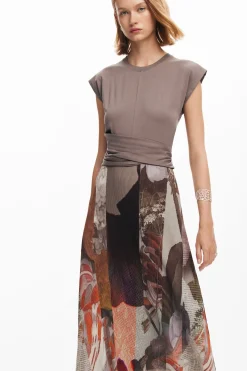 Vestidos E Macacões<Desigual Vestido midi híbrido flores