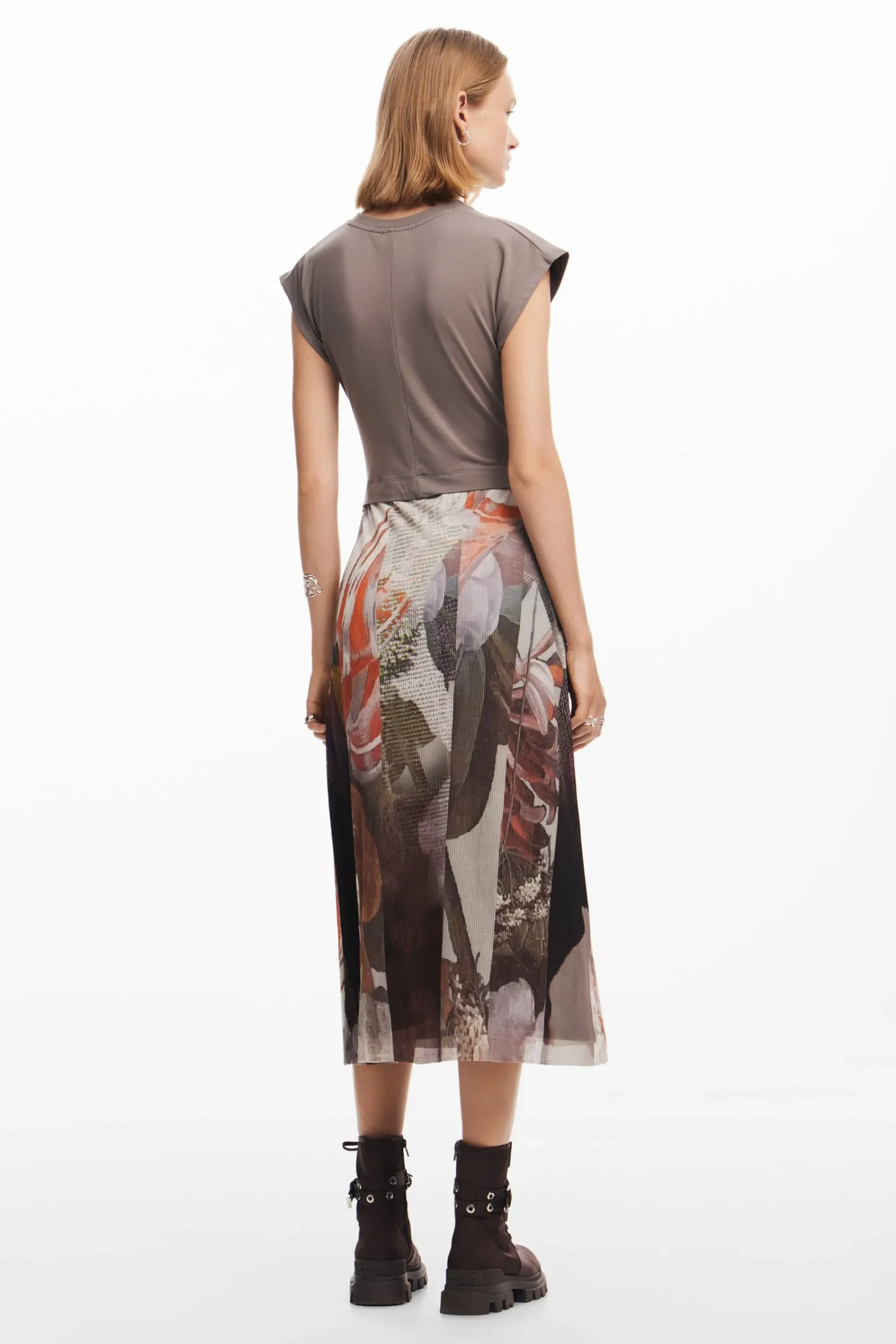Vestidos E Macacões<Desigual Vestido midi híbrido flores