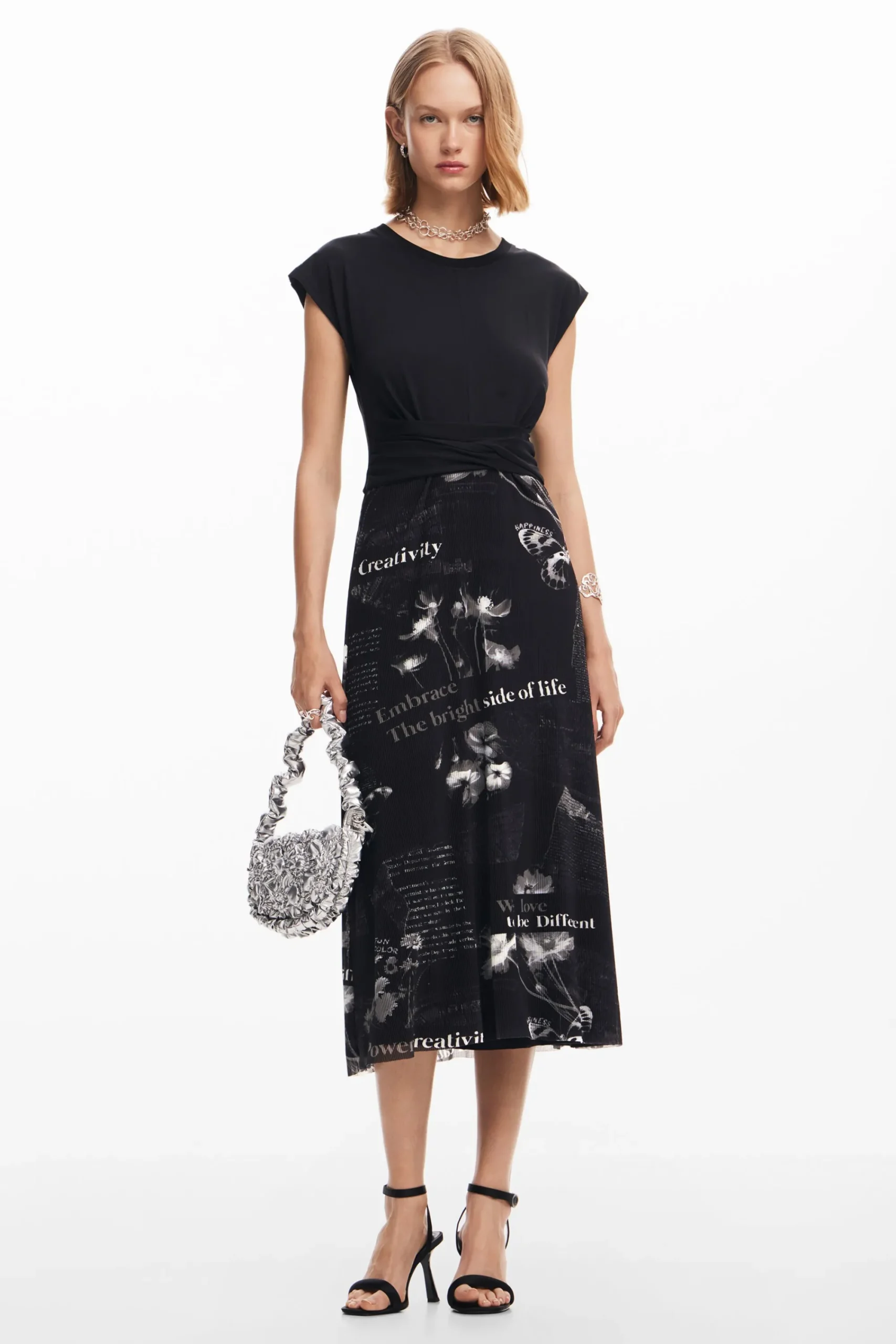 Vestidos E Macacões<Desigual Vestido midi textos