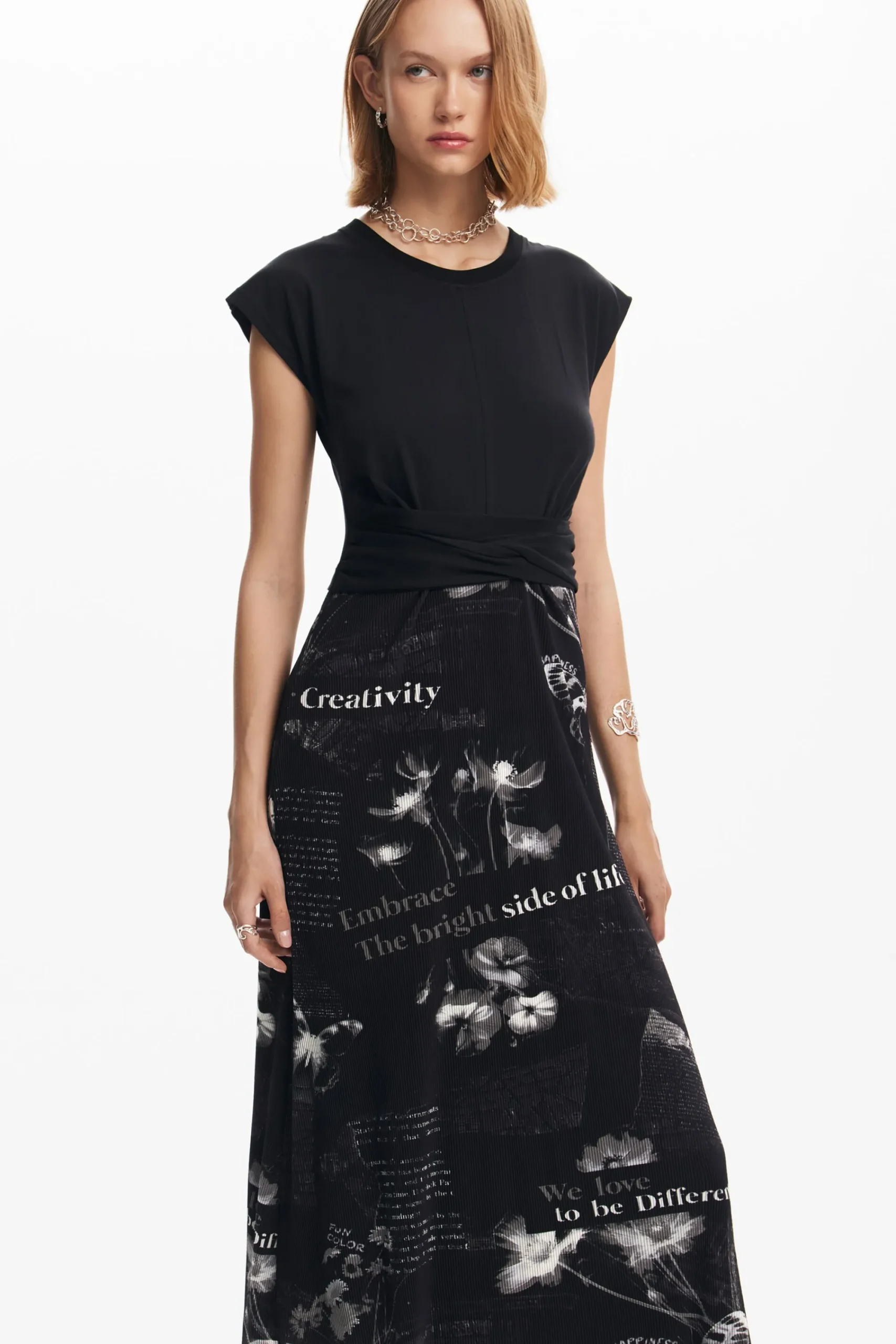 Vestidos E Macacões<Desigual Vestido midi textos