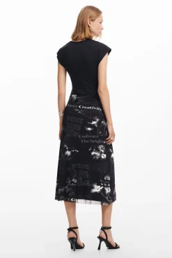 Vestidos E Macacões<Desigual Vestido midi textos