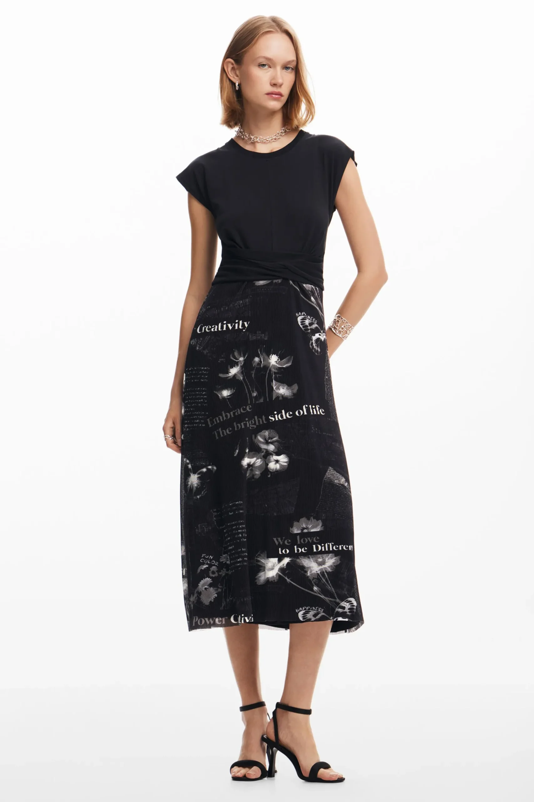 Vestidos E Macacões<Desigual Vestido midi textos