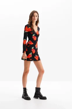 Vestidos E Macacões<Desigual Vestido mini canelado flores