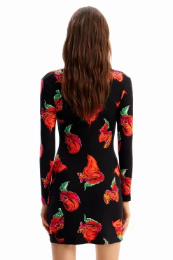 Vestidos E Macacões<Desigual Vestido mini canelado flores